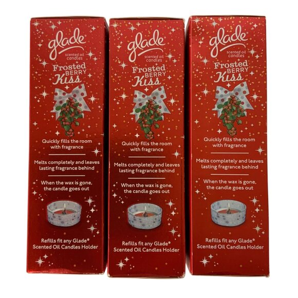 Glade Frosted Berry Kiss Oil Candle Refills Three 4-Packs Holiday Scent - Picture 2 of 5